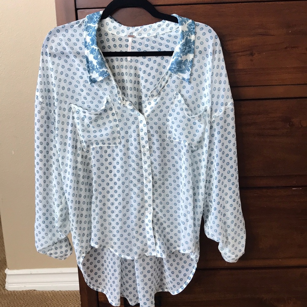 Free people sheer blouse size medium